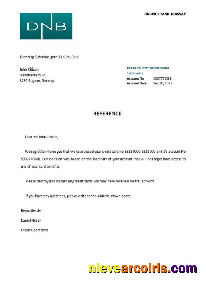 Norway DNB closure reference